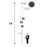 Lustre Pendente para Sala Pé Direito Duplo Trio Ball P7 - Preto - 5