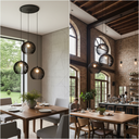 Ver imagem 6 de Lustre Pendente para Sala Pé Direito Duplo Trio Ball P7 - Preto