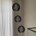 Ver imagem 2 de Lustre Pendente para Sala Pé Direito Duplo Trio Ball P7 - Preto