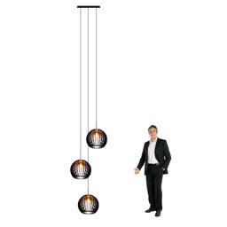 Lustre Pendente para Sala Pé Direito Duplo Trio Ball P7 - Preto - 6