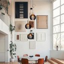 Ver imagem 7 de Lustre Pendente para Sala Pé Direito Duplo Trio Ball P7 - Preto