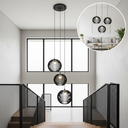 Ver imagem 5 de Lustre Pendente para Sala Pé Direito Duplo Trio Ball P7 - Preto
