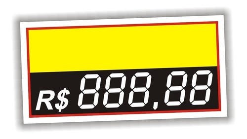 Etiqueta De Preço Em Vinil 5 Dígitos 50 Unidades Amarelo
