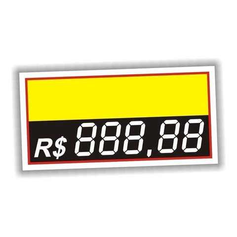 Etiqueta De Preço Em Vinil 5 Dígitos 50 Unidades Amarelo