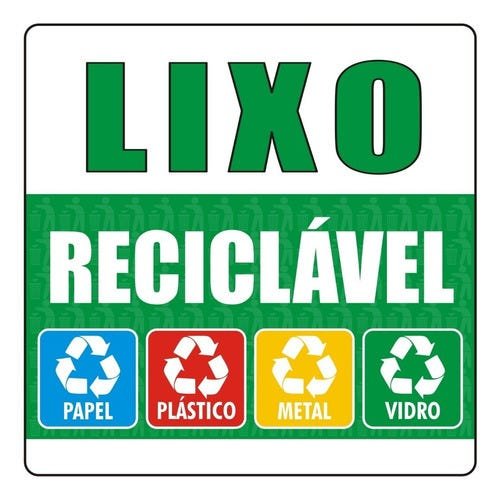Kit 3 Adesivos Lixo Reciclável E Não Reciclável Condomínio