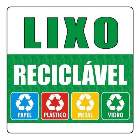 Kit 3 Adesivos Lixo Reciclável E Não Reciclável Condomínio