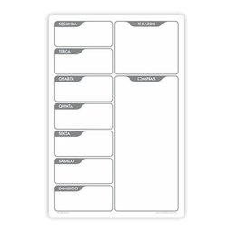 Quadro Planejamento Porta Recados Planner Em Mdf 20x30cm Branco - 1