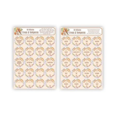 Etiqueta Adesivo Porta Tempero Condimentos Especiarias Ervas