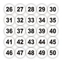 Ver imagem 2 de Adesivos Numerados 1 A 50 Redondo Fundo Branco Medida 3cm