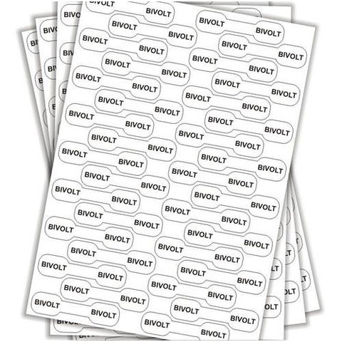 Kit 2 Cartelas Etiqueta Adesivo De Voltagem Bivolt Fios E Cabos