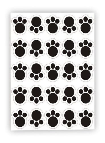 Kit 2 Cartelas 50 Adesivos Patinhas De Coelho Pegada Para Páscoa Em Vinil