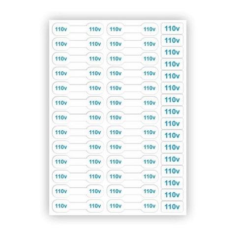 Kit 2 Cartelas Etiqueta Adesivo De Voltagem 110v Fios E Cabos