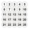 Kit 2 Cartelas Adesivos Numerados 1 A 25 Redondo Fundo Branco Medida 3cm - 1