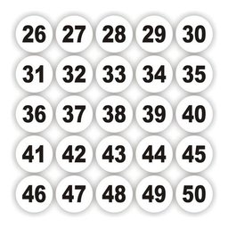 Adesivos Numerados 1 A 100 Redondo Fundo Branco Medida 2cm - 2