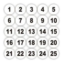 Adesivos Numerados 1 A 100 Redondo Fundo Branco Medida 2cm - 1