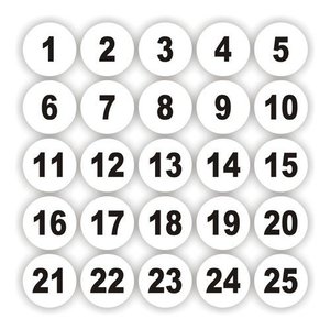 Adesivos Numerados 1 A 100 Redondo Fundo Branco Medida 2cm