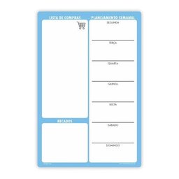 Quadro Planejamento Porta Recados Planner Em Mdf 20x30cm Azul - 1