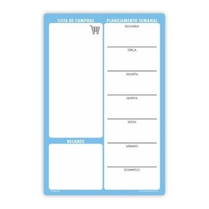 Quadro Planejamento Porta Recados Planner Em Mdf 20x30cm Azul