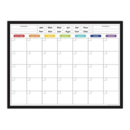 Quadro Planejamento Mensal - Planner - Com Moldura Preta - Mod 04 - 1