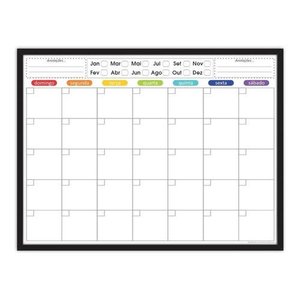 Quadro Planejamento Mensal - Planner - Com Moldura Preta - Mod 04