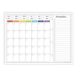Quadro Planejamento Mensal - Planner - Com Moldura Branca - Mod 02 - 1