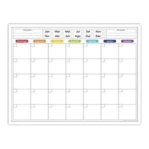 Quadro Planejamento Mensal - Planner - Com Moldura Branca - Mod 04