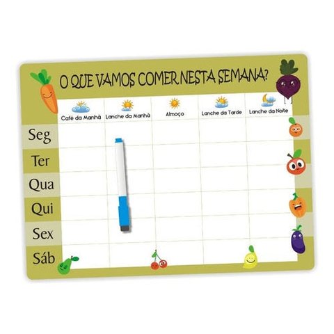 Cardápio Semanal - Planner - Dieta 2 - Ímã De Geladeira