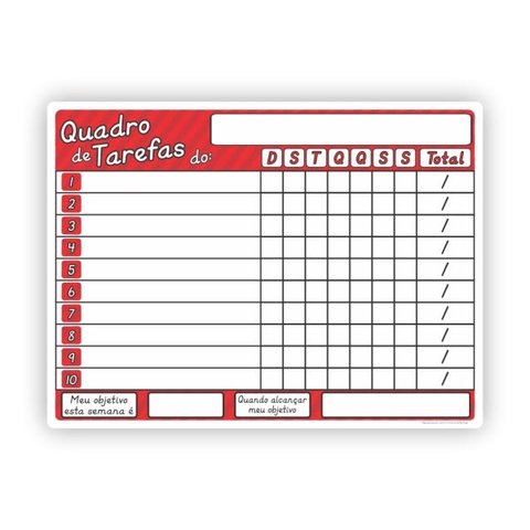 Ímã De Geladeira Quadro De Tarefas Vermelho