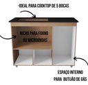 Ver imagem 3 de Balcão para Cooktop Ana 5 Bocas 3 Portas Savana Preto Moblis