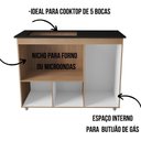 Ver imagem 3 de Balcão para Cooktop Ana 5 Bocas 3 Portas Savana Preto Moblis