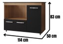 Ver imagem 4 de Balcão para Cooktop Ana 5 Bocas 3 Portas Savana Preto Moblis