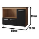 Ver imagem 4 de Balcão para Cooktop Ana 5 Bocas 3 Portas Savana Preto Moblis