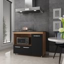 Ver imagem 6 de Balcão para Cooktop Ana 5 Bocas 3 Portas Savana Preto Moblis