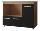Ver imagem 1 de Balcão para Cooktop Ana 5 Bocas 3 Portas Savana Preto Moblis