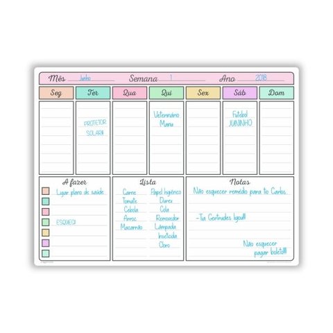 Ímã De Geladeira - Porta Recados - Planner - Mod03