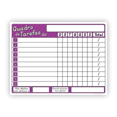 Ímã De Geladeira Quadro De Tarefas Roxo