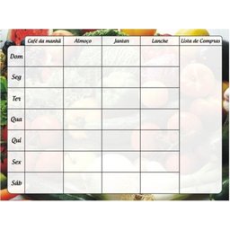Cardápio Semanal - Planner - Dieta - Ímã De Geladeira - 1