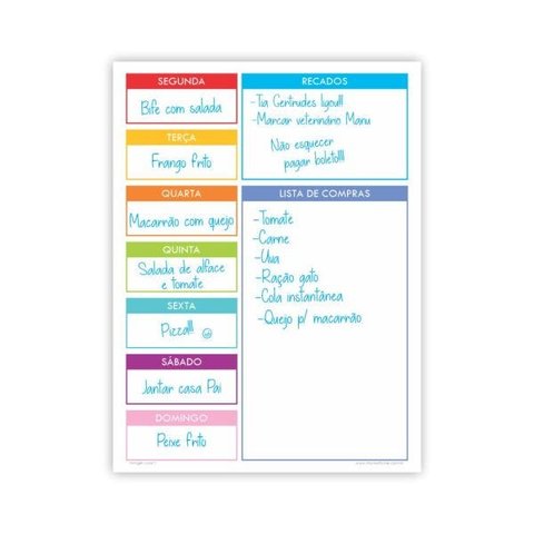 Ímã De Geladeira - Porta Recados - Planner - Colorido 01