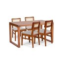 Ver imagem 1 de Conjunto Sala de Jantar Madeira Maciça Mesa 140cm Craft com 4 Cadeiras Origem Garapa