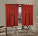 Ver imagem 2 de Cortina Corta Luz 2,00M x 1,60M 100% Blackout com Voil Vermelho para Sala ou Quarto para Varão Simpl