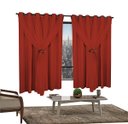 Ver imagem 1 de Cortina Corta Luz 2,00M x 1,60M 100% Blackout com Voil Vermelho para Sala ou Quarto para Varão Simpl