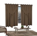 Ver imagem 1 de Cortina Corta Luz 2,00M x 1,60M 100% Blackout com Voil Tabaco para Sala ou Quarto para Varão Simples