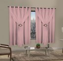 Ver imagem 2 de Cortina Corta Luz 2,00M x 1,60M 100% Blackout com Voil Rosa para Sala ou Quarto para Varão Simples