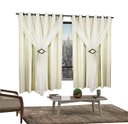 Ver imagem 1 de Cortina Corta Luz 2,00M x 1,60M 100% Blackout com Voil Palha para Sala ou Quarto para Varão Simples