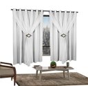 Ver imagem 1 de Cortina Corta Luz 2,00M x 1,60M 100% Blackout com Voil Branco para Sala ou Quarto para Varão Simples