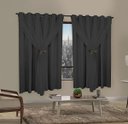 Ver imagem 2 de Cortina Corta Luz 2,00M x 1,40M 100% Blackout com Voil Preto para Sala ou Quarto para Varão Simples