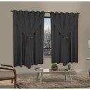 Ver imagem 2 de Cortina Corta Luz 2,00M x 1,40M 100% Blackout com Voil Preto para Sala ou Quarto para Varão Simples
