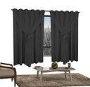 Ver imagem 1 de Cortina Corta Luz 2,00M x 1,40M 100% Blackout com Voil Preto para Sala ou Quarto para Varão Simples