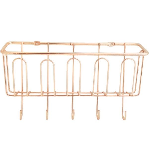 Suporte Cesta Para Temperos 5 Ganchos Utensílios Rosê Gold - 6