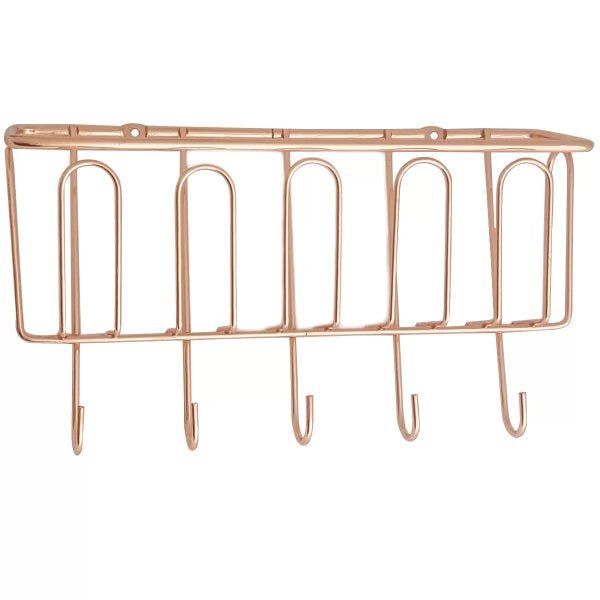 Suporte Cesta Para Temperos 5 Ganchos Utensílios Rosê Gold - 4